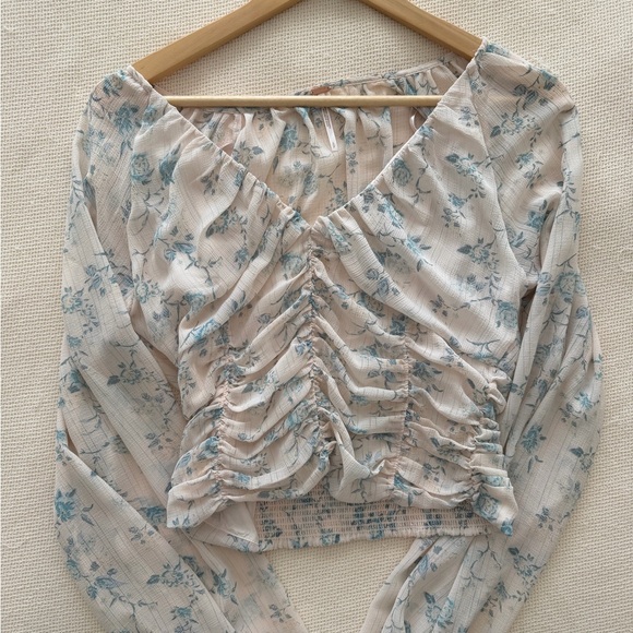 Free People Final Rose Floral Ruched Corset Top | Romantic Cottagecore Boho - Picture 5 of 11